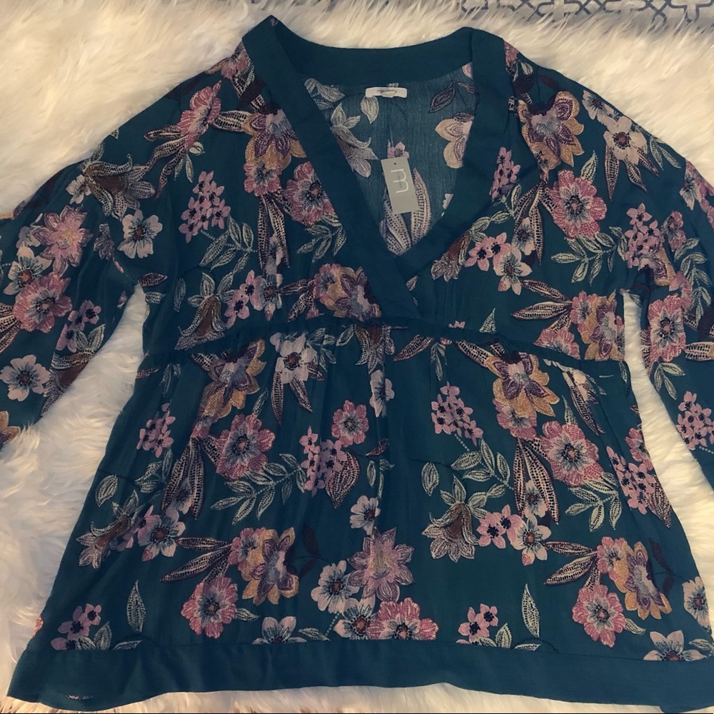Green Floral Top